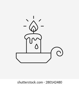 halloween candle line icon