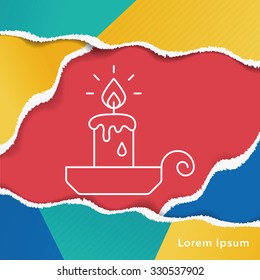 halloween candle line icon