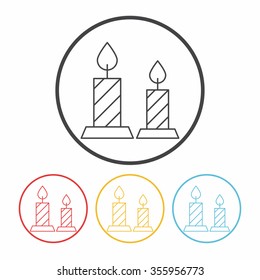 halloween candle line icon
