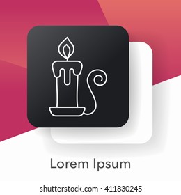 halloween candle line icon