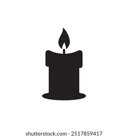 Halloween candle silhouette vector image