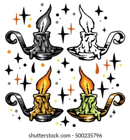 Halloween candle  vector art.