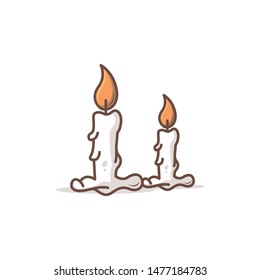 halloween candle vector cartoon illustration, EPS 10