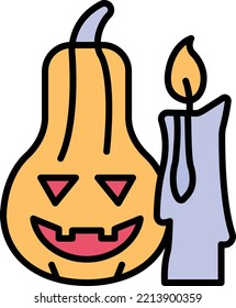 Halloween Candle Vector Icon which is suitable for commercial work and easily modify or edit it

