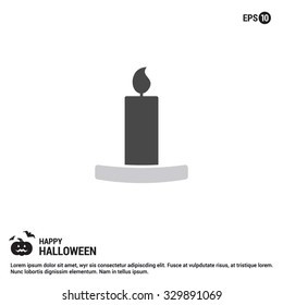 Halloween candles icon. Halloween Gray pictogram elements collection.  simple minimal, flat, solid, mono, monochrome, plain, contemporary style. Vector illustration web internet design elements