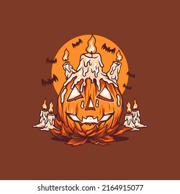 Halloween Candles Illustration For Merchandise