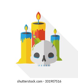 Halloween candlestick flat icon