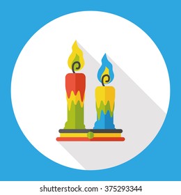Halloween candlestick flat icon