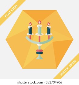 Halloween candlestick flat icon with long shadow,eps10