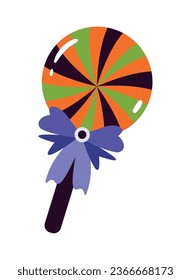 halloween candy with bow illustration isolated