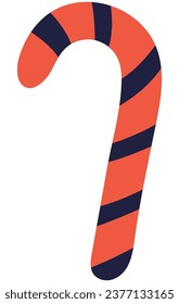 halloween candy cane with orange and black stripes