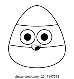 Halloween candy cartoon line icon.