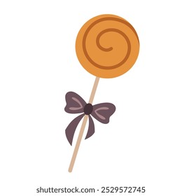 Halloween candy clipart. Cute festive elements. Hand draw vector illustration in flat style