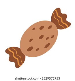 Halloween candy clipart. Cute festive elements. Hand draw vector illustration in flat style