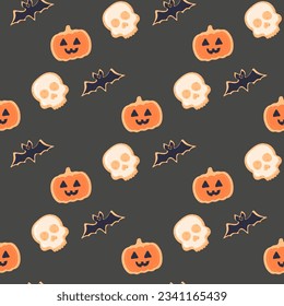 Halloween candy cookies cupcakes pattern seamless treats