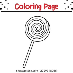 Halloween Candy corn coloring page for children. Black and white cartoon illustration