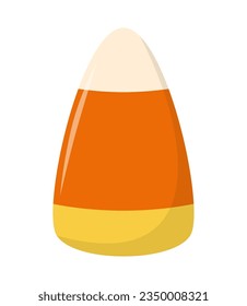 Halloween candy corn isolated on white background. Design for Halloween. Vector cartoon.