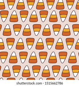Halloween candy corn seamless repeat pattern.Abstract triangles pattern.