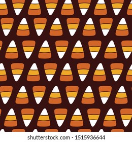 Halloween candy corn  seamless repeat pattern.