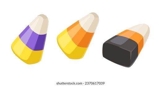 Halloween candy corn. Vector illustration on a white background.