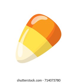 Halloween Candy Corn Vector Isolated Dessert. Sweets Texture Candy Illustration.