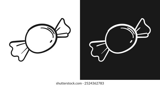 Halloween candy doodle isolated background. Vector illustration