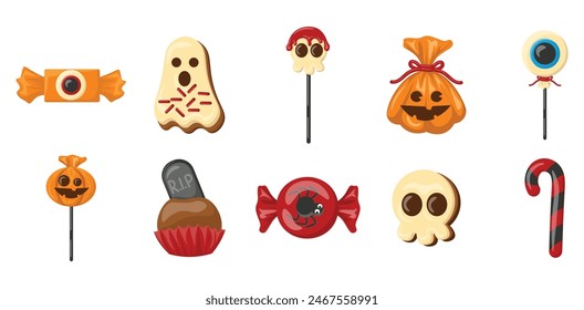 Halloween Candy Element Illustration Set