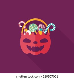 halloween candy flat icon with long shadow,eps10