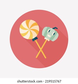 Halloween candy flat icon with long shadow,eps10