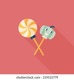 Halloween candy flat icon with long shadow,eps10