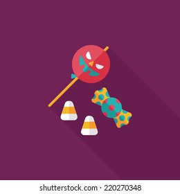 halloween candy flat icon with long shadow,eps10
