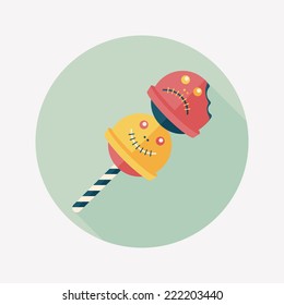 halloween candy flat icon with long shadow,eps10