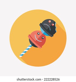 halloween candy flat icon with long shadow,eps10