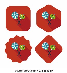 Halloween candy flat icon with long shadow, eps10