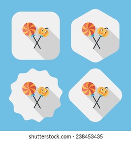 Halloween candy flat icon with long shadow, eps10