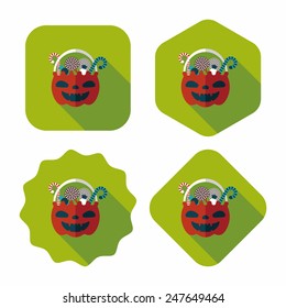 halloween candy flat icon with long shadow,eps10