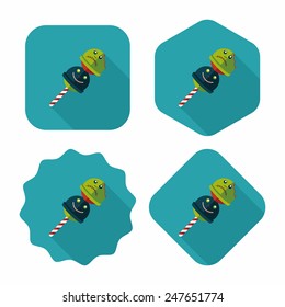 halloween candy flat icon with long shadow,eps10
