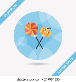 Halloween candy flat icon with long shadow,eps10