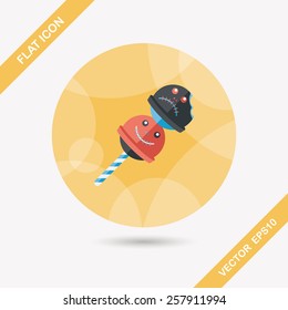 halloween candy flat icon with long shadow,eps10
