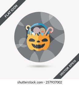 halloween candy flat icon with long shadow,eps10