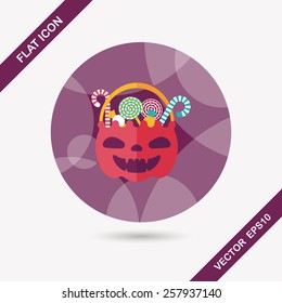 halloween candy flat icon with long shadow,eps10