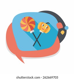 Halloween candy flat icon with long shadow,eps10