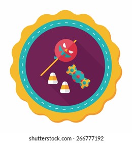 halloween candy flat icon with long shadow,eps10