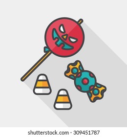 halloween candy flat icon with long shadow,eps10