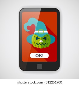 Halloween candy flat icon with long shadow,eps10