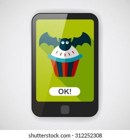 Halloween candy flat icon with long shadow,eps10