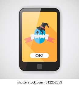 Halloween candy flat icon with long shadow,eps10