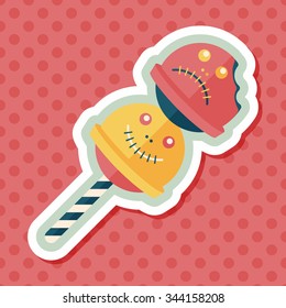 halloween candy flat icon with long shadow,eps10