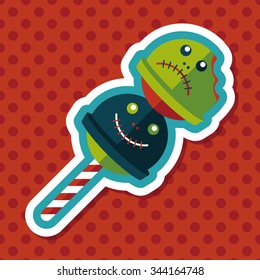 halloween candy flat icon with long shadow,eps10