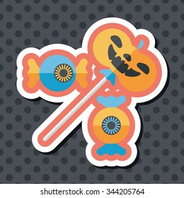 halloween candy flat icon with long shadow,eps10